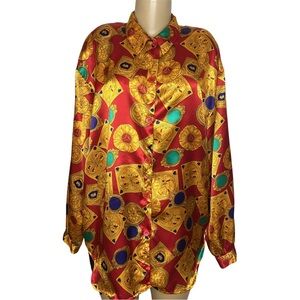 Vintage 90s Impressions Colorful Abstract Blouse